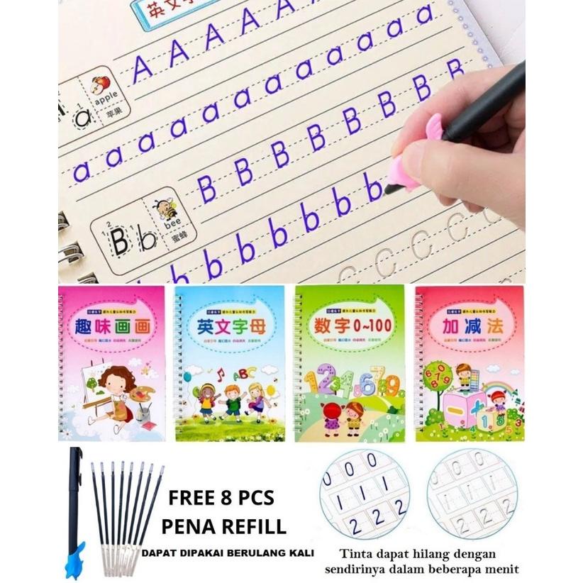 

Media Latihan Belajar Menulis Ajaib untuk Anak TK Free PENA+8 PCS REFILL
