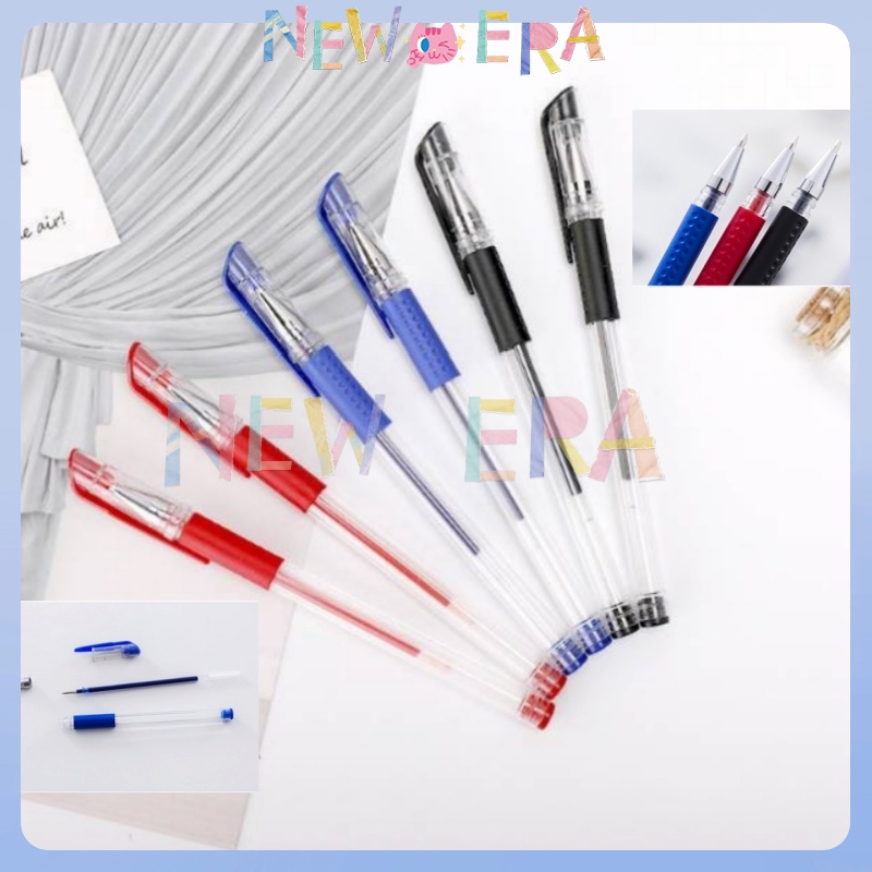 

NewEra Pulpen Gel Ink 0.5mm 0.5mm Bolpen Standard Pena Pen Standard Pulpen tinta cair Alat Tulis Sekolah Kantor Pen Warna Merah Hitam Biru