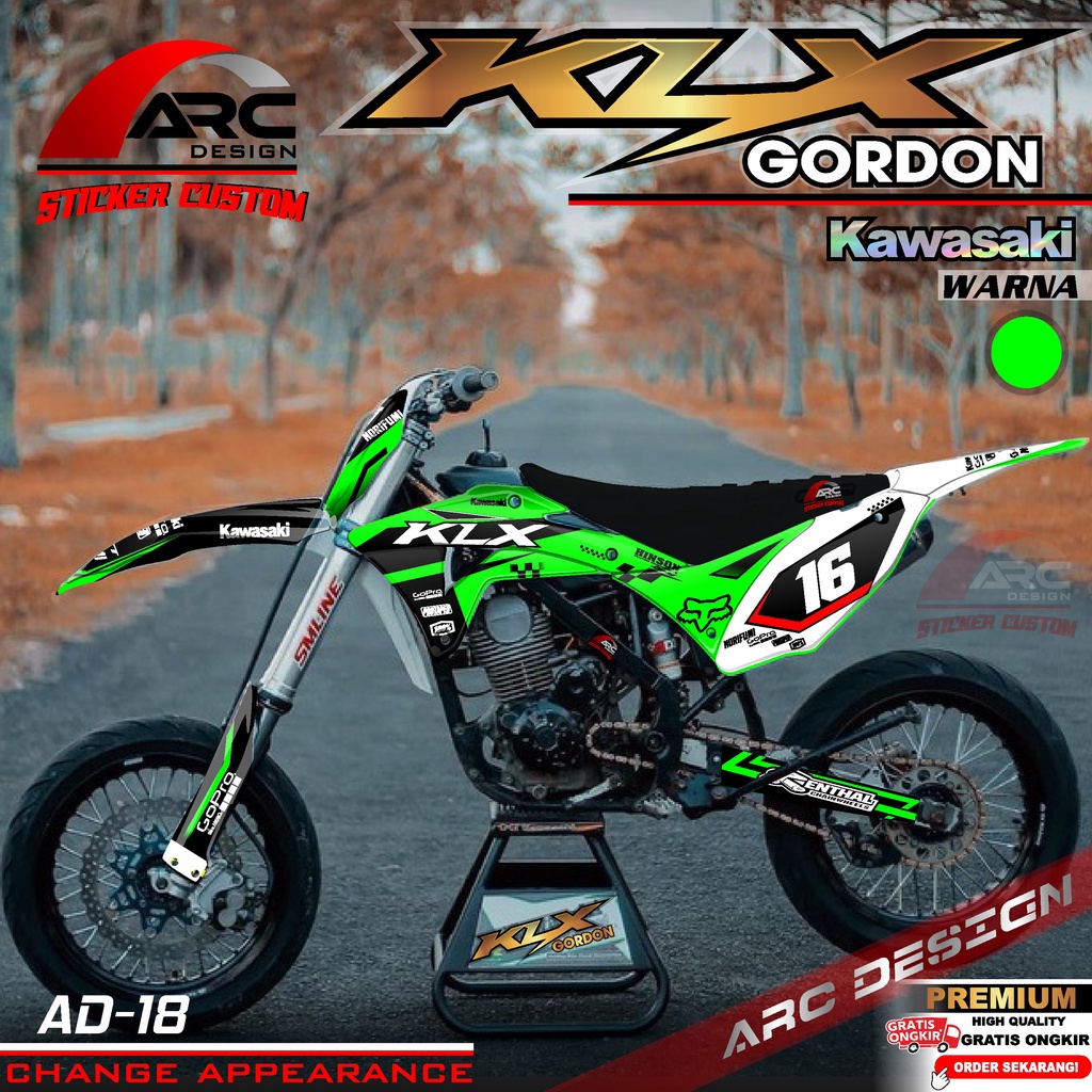 (COD PROMO) TERBARU Decal Sticker Motor Cross KLX Gordon New Fullbody Motif Custom Trail Supermoto R