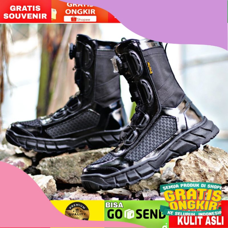 Sepatu Pdl Tali Putar Kulit Kilap Merk Brotrher Fitgo Tawon/ tinggi  hak jumbo