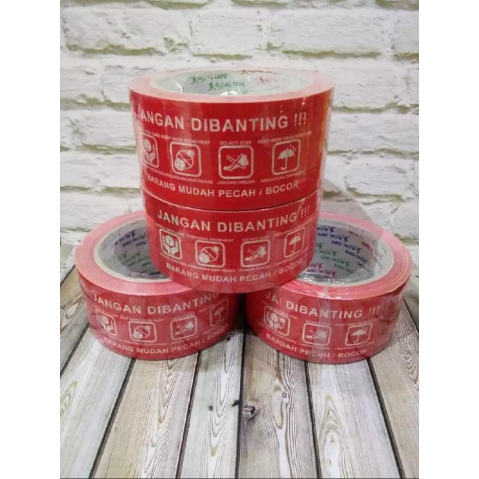 

6 ROLL / 1 SLOOP LAKBAN GOAL TAPE 2 INCH X 100 YARD FRAGILE MERAH / JANGAN DIBANTING