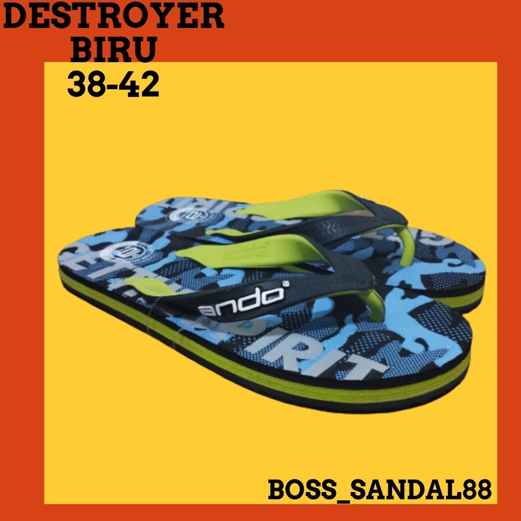 Sandal Ando DESTROYER Sandal Jepit Pria Ukuran 38-42