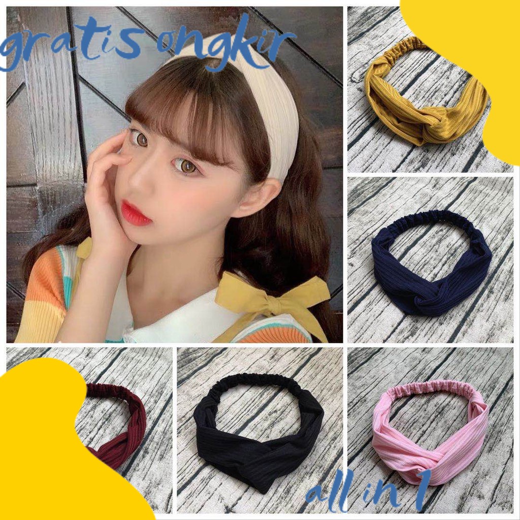 GRATIS ONGKIR Bando Polos Salur - Bandana Simpul Wanita Ala Korea bando korea bando lucu bando anak 
