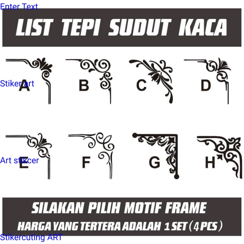 CUTING STIKER Frame kaligrafi Stiker kaca Bingkai kaligrafi