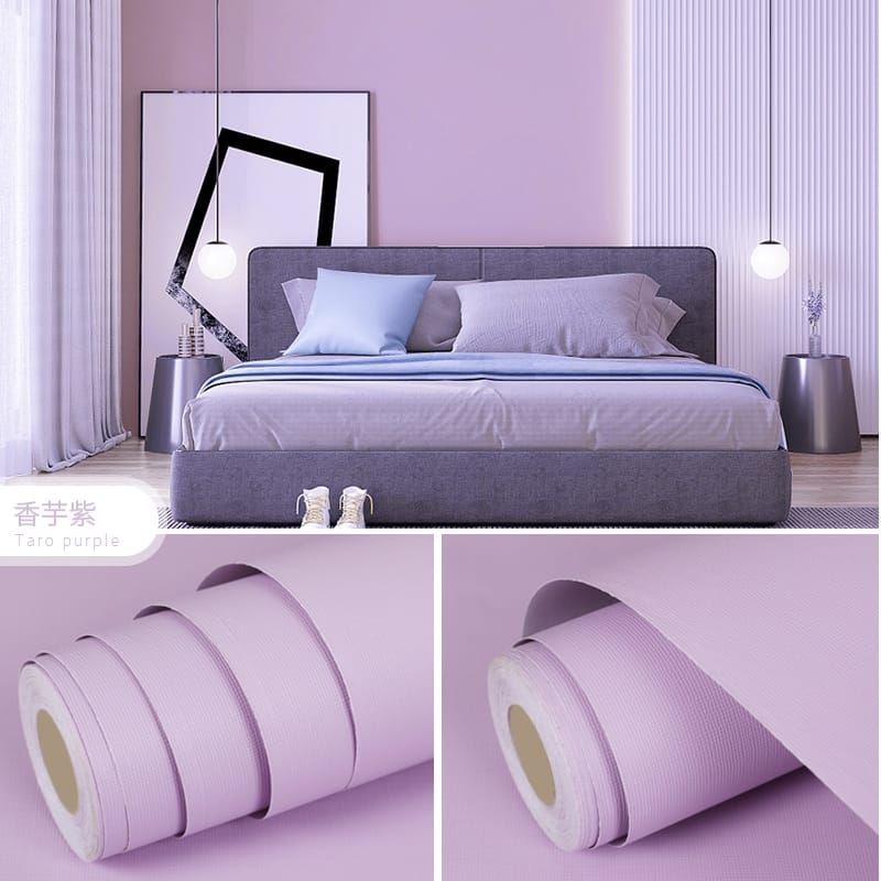 Wallpaper Dinding Stiker Dekorasi Rumah   POLOS PASTEL UNGU