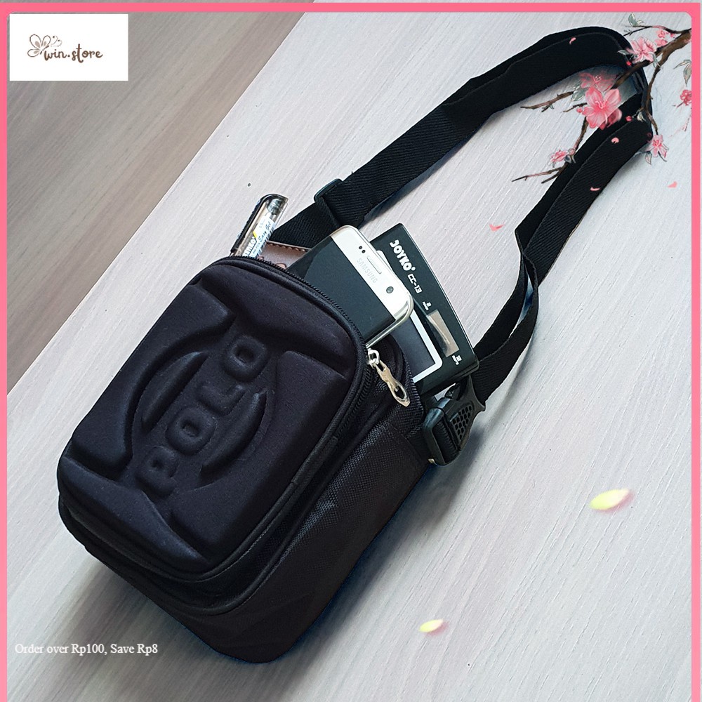 Tas Terbaru / [JURAGAN TAS] POLO Selempang Pria Batok Embos Tas Pria Tas POLO Selempang POLO - Black