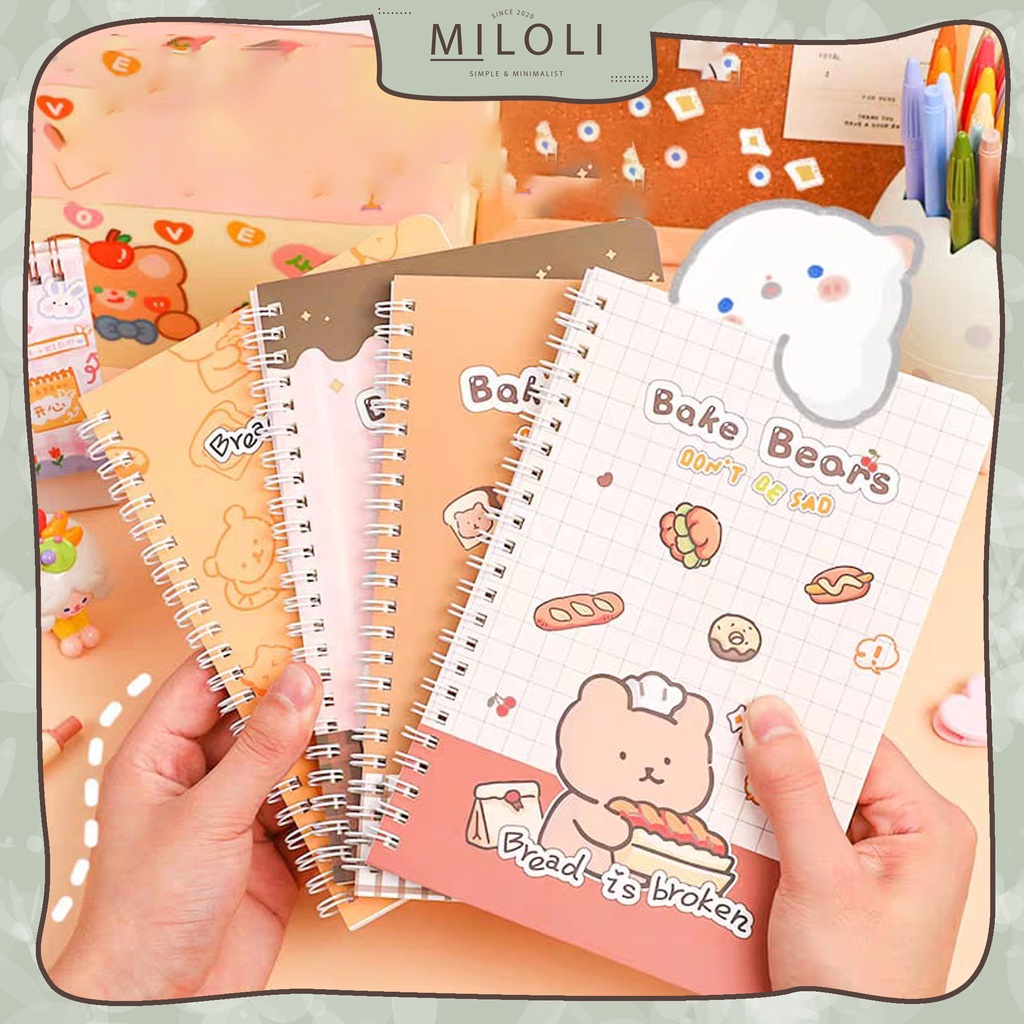 

[MILOLI] 1Pcs NoteBook A5 Spiral Random Cute Cartoon Notebook Buku Tulis A5 Buku Catatan Garis - E0051