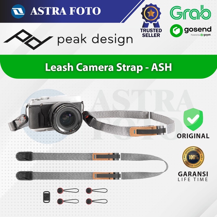 

Peak Design Leash Ash & Black Strap Kamera Premium - Tali Kamera - Ash