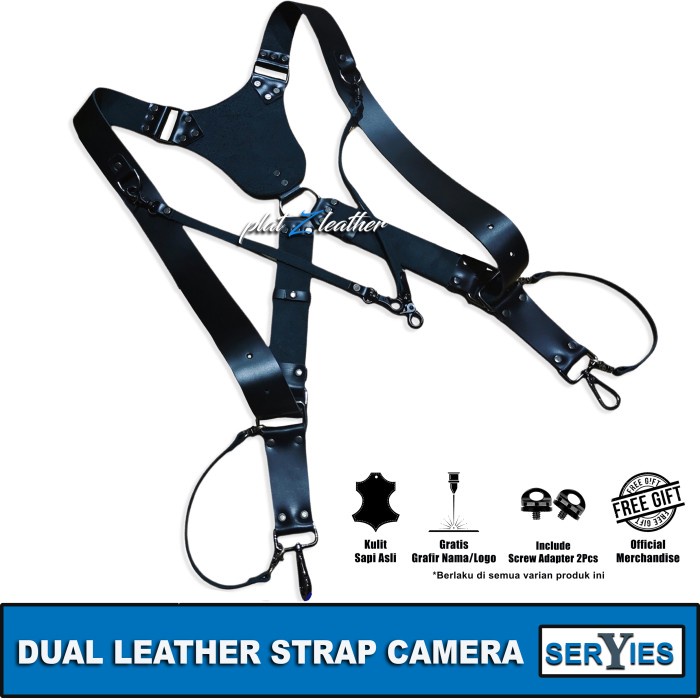 

Strap kulit kamera Double strap kulit camera Y series - Hitam