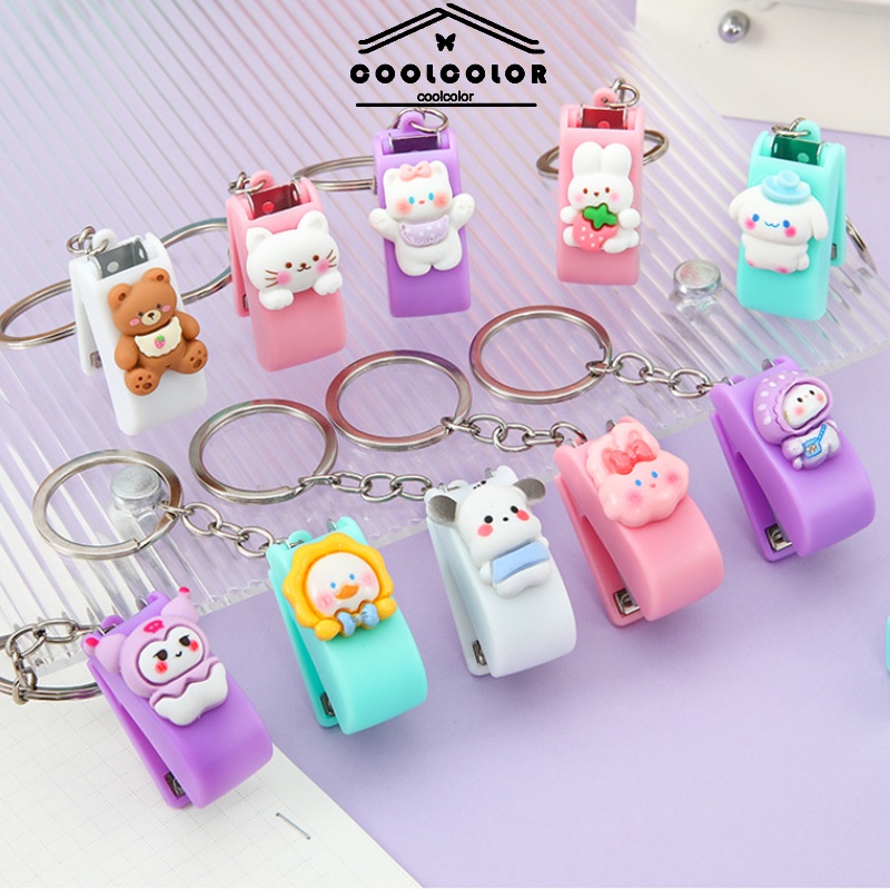 

COD❤️ Gantung Tas Staples Sanrio /Staples Keychain Mini Portable Motif Kartun Lucu Untuk Alat Tulis Sekolah Kantor -CL