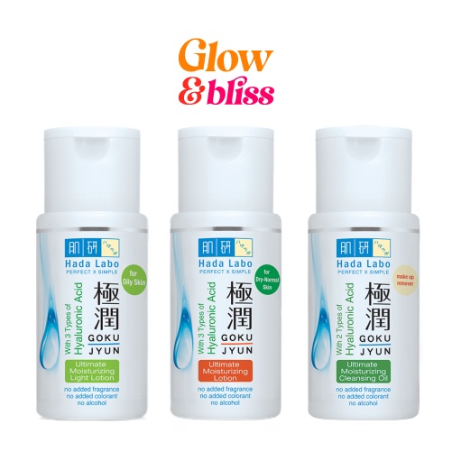 HADALABO Gokujyun Ultimate Moisturizing Light Lotion Milk/Moisturizing Cleansing Oil - Glow&Bliss