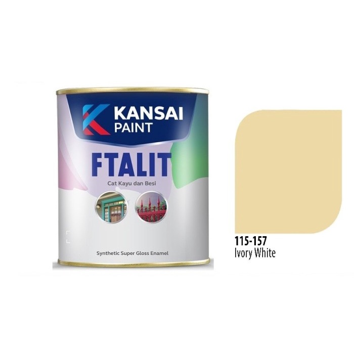 Cat Ftalit 157 Ivory White Kansai 1 Ltr / Cat Kayu & Besi / Cat Cream