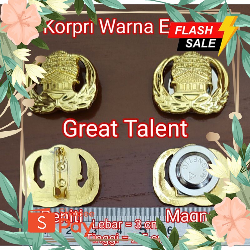 

SRAGAM HARI PAHLAWAN //PIN Korpri Warna Emas Gold - 1 pcs