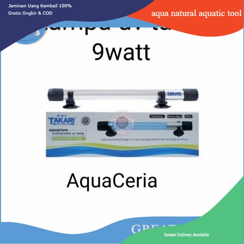 lampu celup uv 9 WATT kolam aquarium UV takari 9 WATT