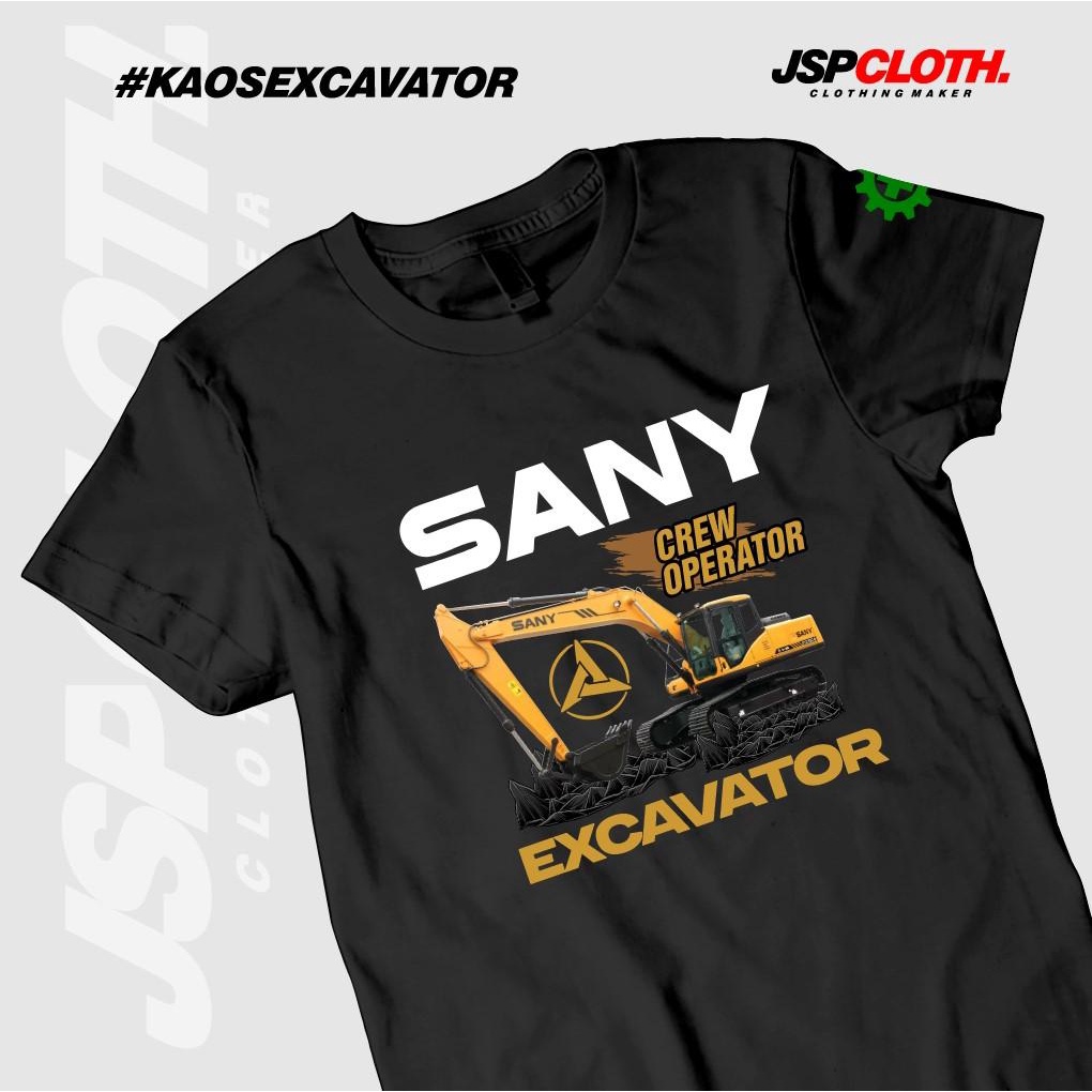 KAOS SANY EXCAVATOR COTTON combed kerja nyaman Panjang Pendek Baju