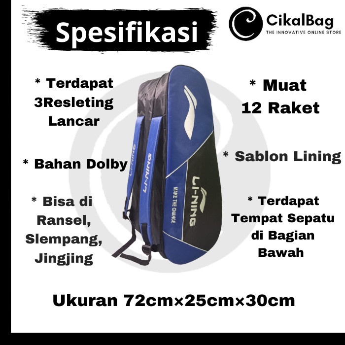 ✨LARIS✨ -Tas Raket Badminton Merk Yonex 3 Resleting Dolby - Merah