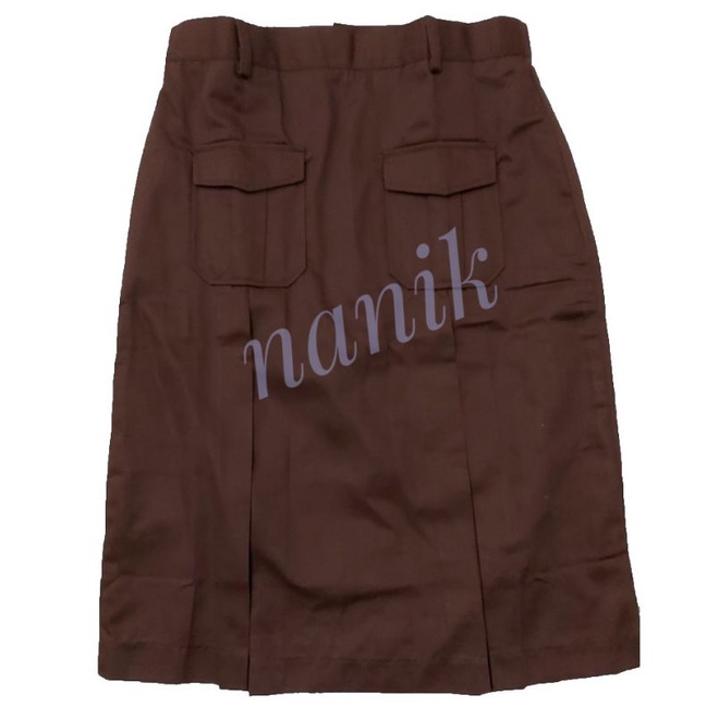 ROK SPAN PENDEK SERAGAM SEKOLAH SMP COKLAT