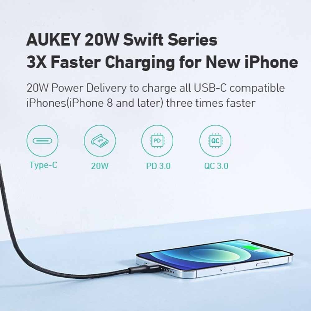 AUKEY Charger Type C 25W PA-R1A-BK PD 3.0 Fast Charging