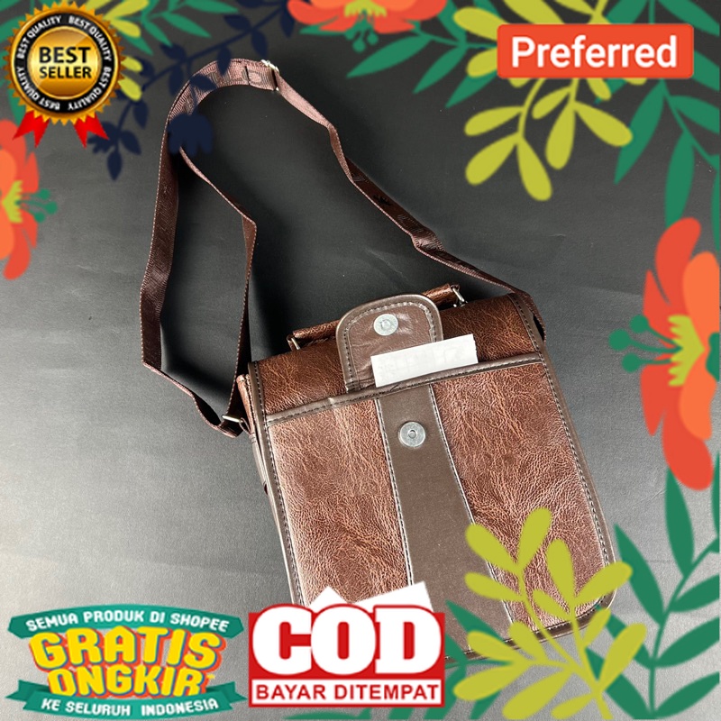TERBARU. Tas Selempang Kulit 10 Inchi Polo Amstar Original Bahan Kulit PU Leather Premium Tas Pria T