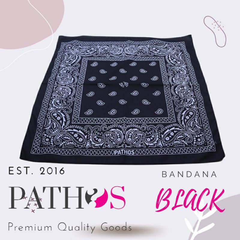 RB Pathos - Slayer Bandana Scraf Motif Paisley Pattern Retro Hitam