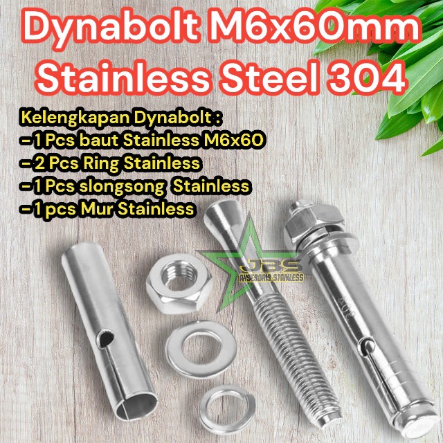 DYNABOLT/ANCHOR BOLT M6×60 STAINLESS 304 GD27