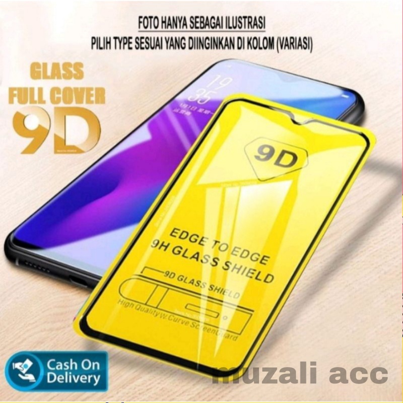 TEMPERED GLASS 9D  OPPO A3S  ANTI GORES FULL COVER LISTRIK HITAM