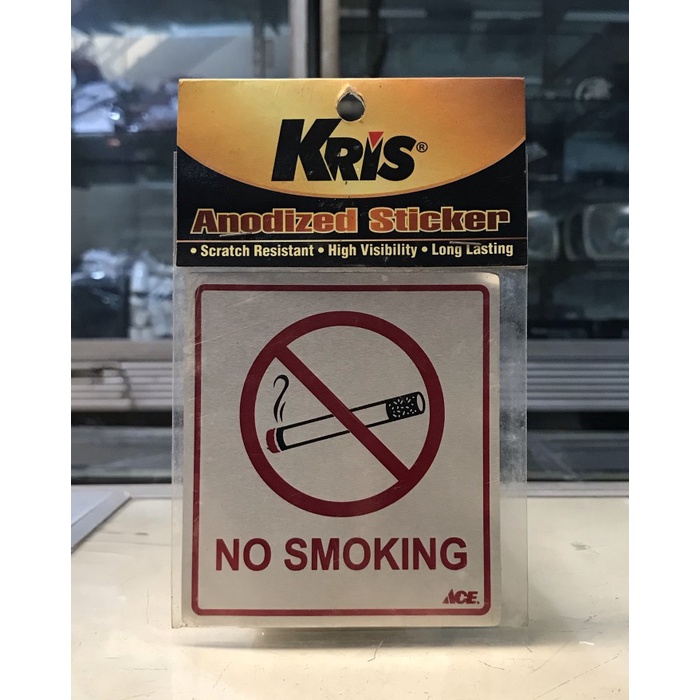 

STICKER LABEL PLASTIK TANDA LOGO TULISAN NO SMOKING KRIS R27