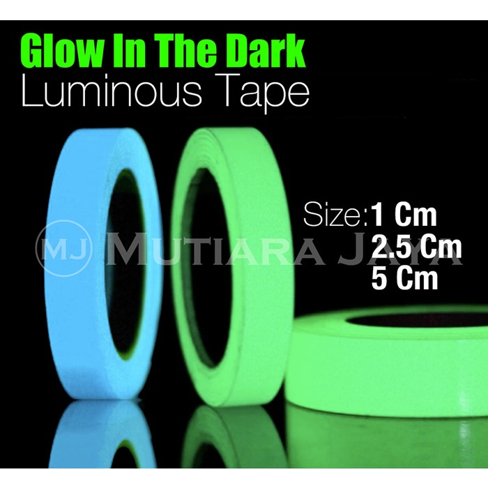 

Lakban Glow In The Dark Tape Selotip Fosfor Luminous Sticker Stiker - Biru, 1 Cm