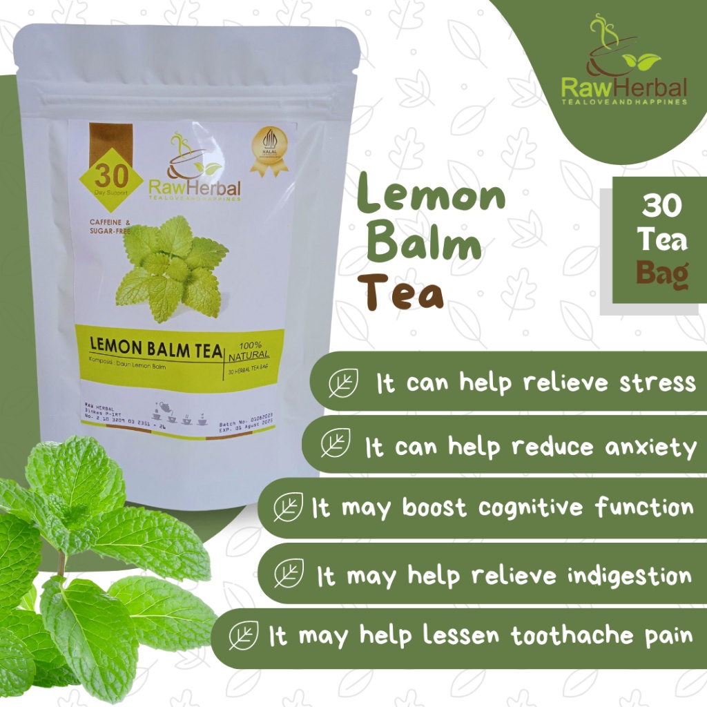 

COD LEMON BALM TEA : LEMON BALM LEAF / BALM MINT TEA (30 Tea Bag)