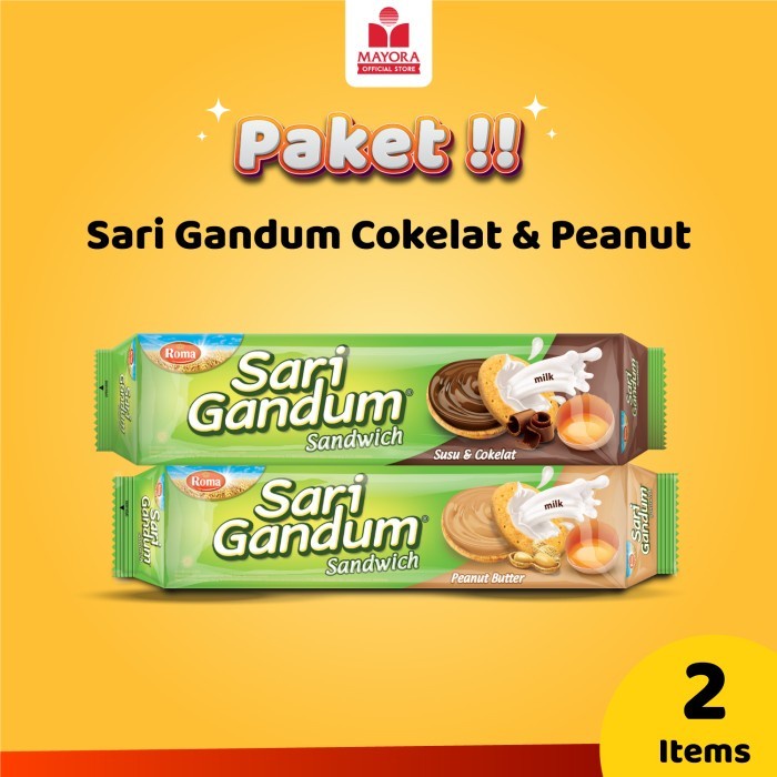 

[KUALITAS TERBAIK] Paket Biskuit Sari Gandum Cokelat & Peanut