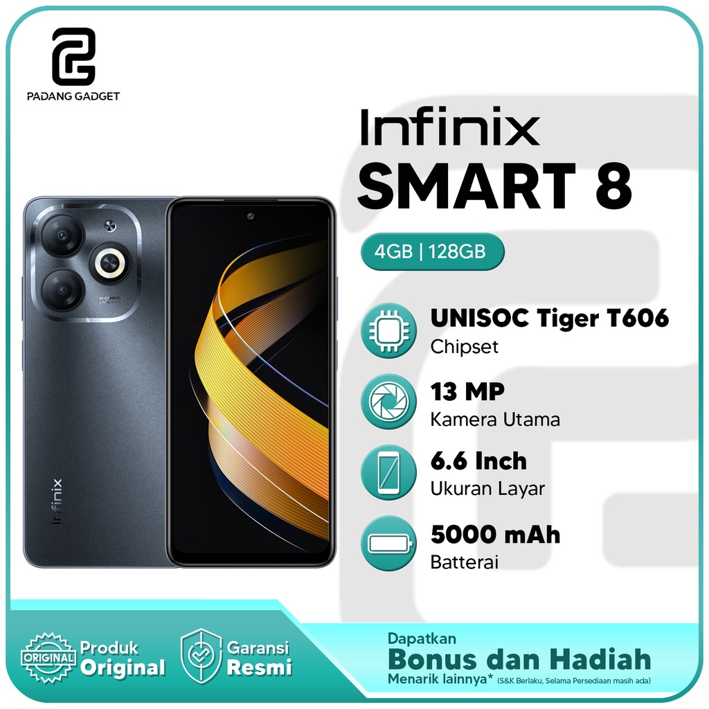 Infinix Smart 8 Ram 4GB/128 3GB/64 GB Ram Extended Original Smartphone Handphone - Garansi Resmi