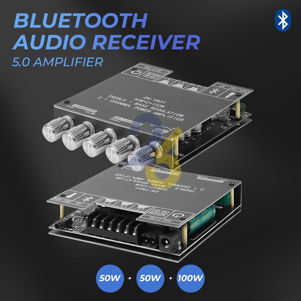 [26] ZK Audio Bluetooth Audio Receiver 5.0 Amplifier 50Wx2+100W - ZK-TB21