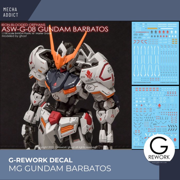 Water Slide Decal MG Gundam Barbatos by G-rework