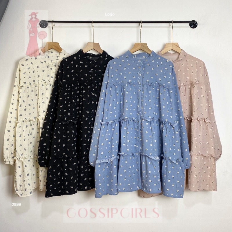 GossipGirls - Alika Blouse Rempel Crinkle Motif