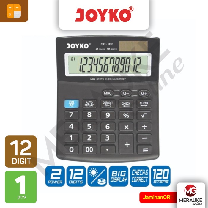 

JOYKO Kalkulator / Calculator 12 Digits CC-39 Check & Correct