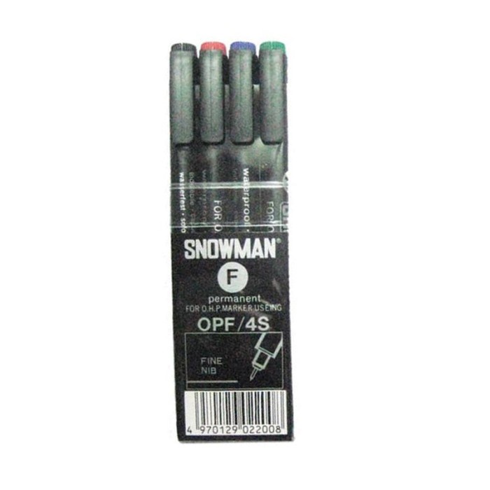 

Snowman Spidol OHP F SET 4 Warna Fine 0.5mm Berkualitas