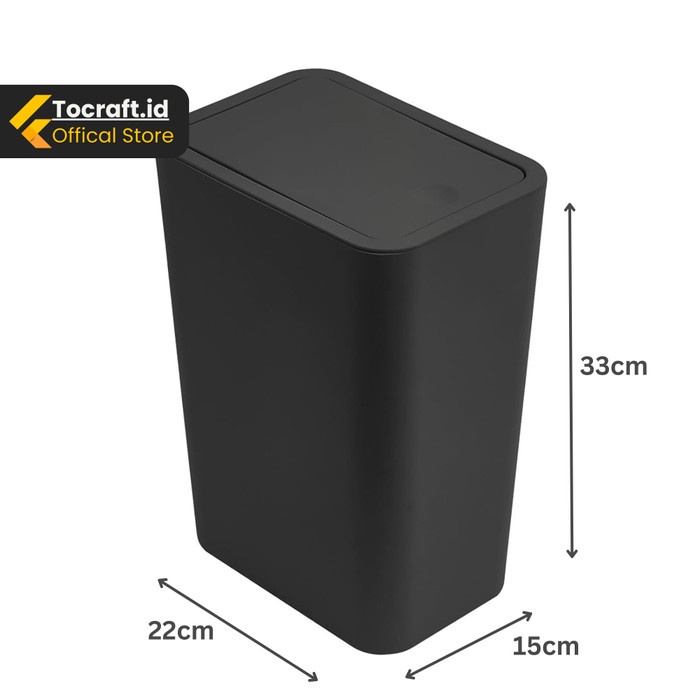 TCID Tempat Sampah Aesthetic Minimalis Hitam Putih