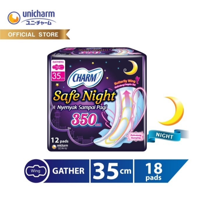 Charm Safe Night Gathers 35cm - 18 Pads