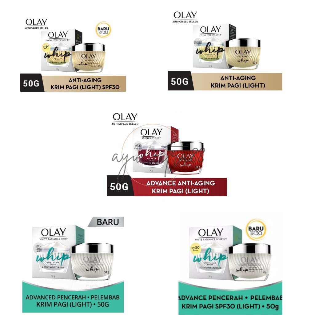 OLAY WHIP Regenerist / Total effect / White Radiance /  50gr Original