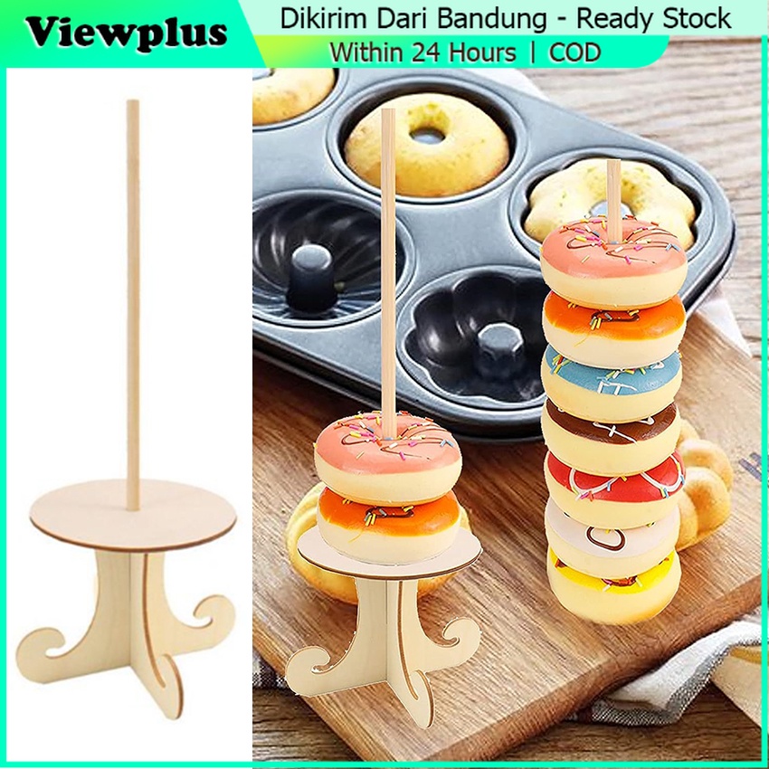 Rak Stand Display Donat Bahan Kayu Tempat Display Donat Stand
