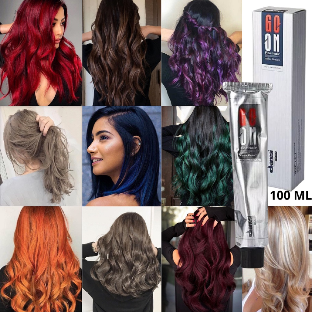 Danesi Hair Color Permanen Beauty Salon Cat Rambut 95 Gr - Warna Orange/Grey Linen/Blue/Ash Grey