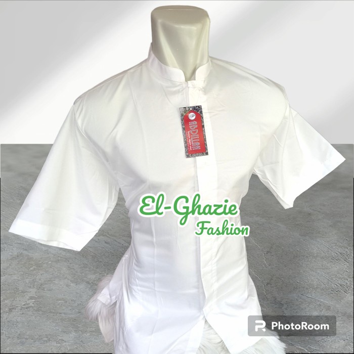 Baju Koko Putih Polos Lengan Pendek Dewasa / Baju Koko Murah - M