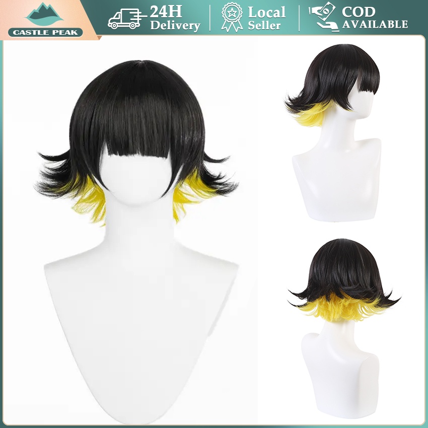Wig Bachira Meguru Cosplay Bachira Wig Blue Lock Orang Kuning Ombre Rambut Sintetis Tahan Panas