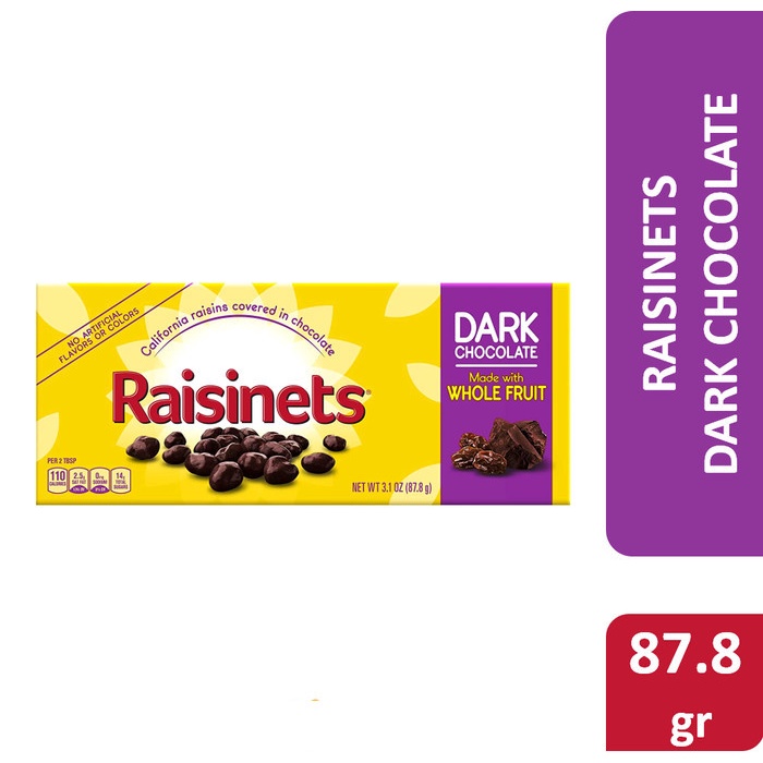 

Raisinets Chocolate Box 3.1 oz - cokelat raisinets impor usa - Dark Chocolate