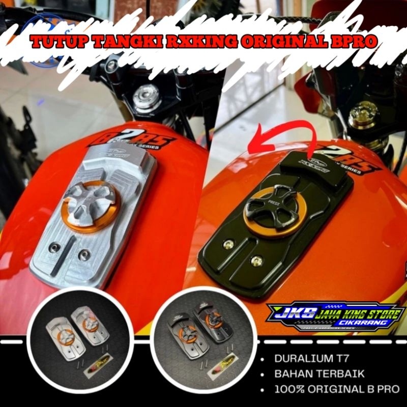 Tutup tangki Rx king RXKING Bpro Original hitam dan silver