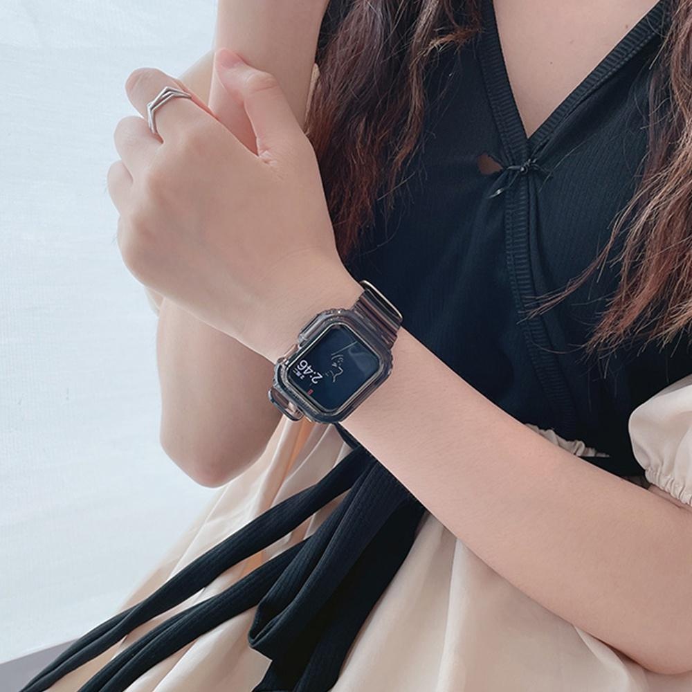 HOT SALE TRANSPARENT CASE STRAP FOR SMART WATCH T500 T55 T500 PLUS IWATCH HW22 W26 IWO 46MM 45MM