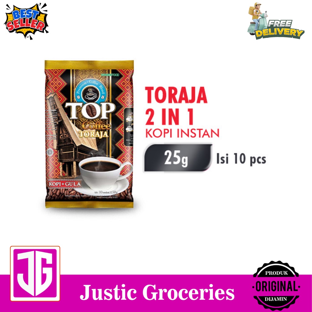 

Top Coffee Kopi Instan Toraja (2in1) 25 gr x 10 pcs