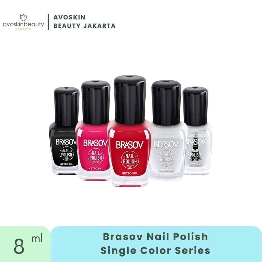 Brasov Nail Polish / Cat Kuku / Kutek Single Color Satuan 8mL