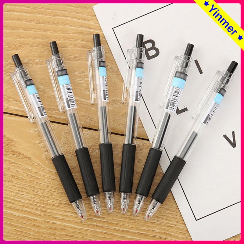 

COD✨1pc ST Head Ballpoint,Korean Style Pulpen,Tinta Gel Hitam Retractable,Portable Untuk Pelajar-Yinmer
