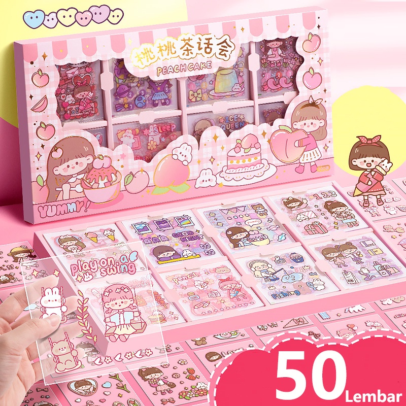 

{A22} 1 SET 50 LEMBAR STICKER LUCU IMUT STICKER AESTHETIC DIY /